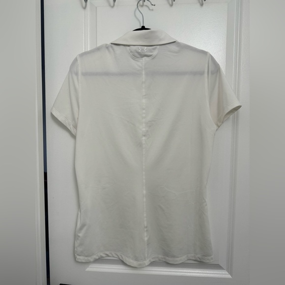 EUC Under Armour Heatgear Golf Polo Large White Like New - Picture 2 of 2